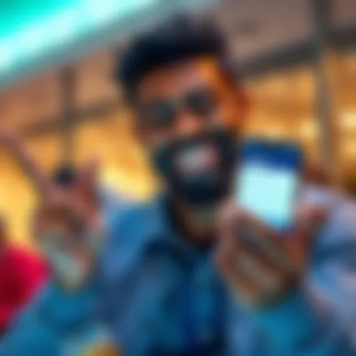 Happy customer smiling and showing a refund confirmation email from Trezor on their smartphone
