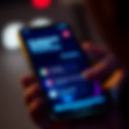 A close-up of a smartphone screen displaying a chat interface with a customer service bot, showing messages in different languages.