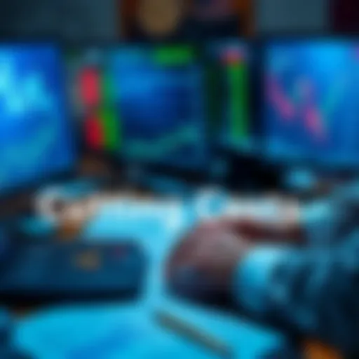 A person calculating expenses with financial charts and graphs on a desk, focusing on reducing liquidity fees