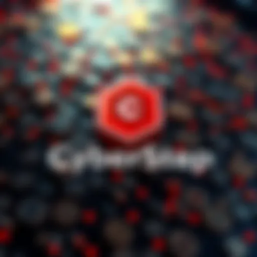 CyberStep logo with a background of cryptocurrency symbols, representing their new investment in the crypto market.