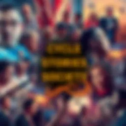 Cycle of Stories in Society A collage of different scenes from politics, media, and culture illustrating recurring themes in society's narratives.