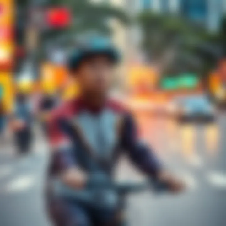 A cyclist on the road looking surprised as 25 yuan is deducted from his digital wallet for not wearing a helmet