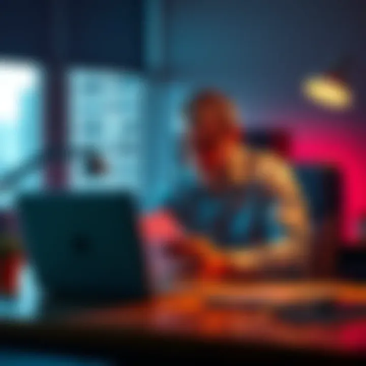 A businessman sitting at a desk looking stressed and holding documents, with a laptop showing the Revolut logo on the screen, symbolizing account issues