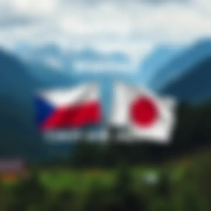 A graphic featuring the flags of Czech Republic and Japan with text inviting translators to join Trezor team