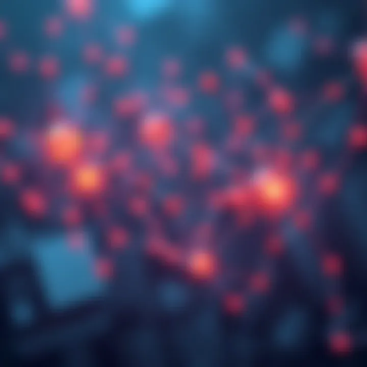 A visual representation of Directed Acyclic Graph technology with nodes and connections to illustrate its structure in the crypto market.