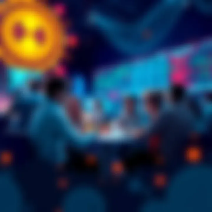 People engaging in a discussion about cryptocurrency trends and trading strategies