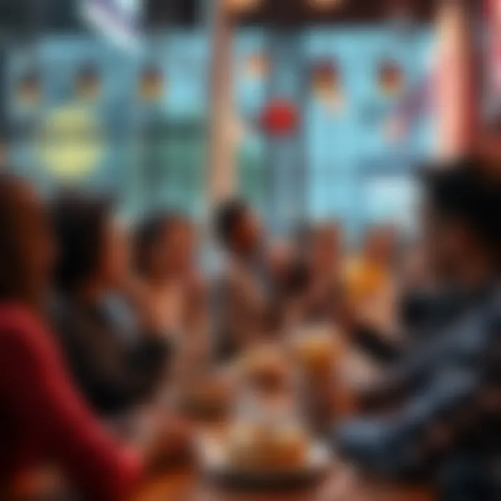 People engaging in a lively discussion about cryptocurrency and enjoying donuts at a casual meetup.