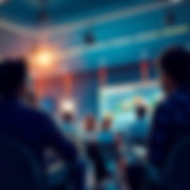 A group of people engaging in a lively discussion about trading strategies and current events.
