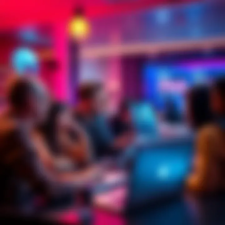 A group of people chatting and sharing ideas in a lively online forum