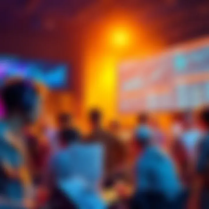 People engaging in a vibrant discussion about Ethereum with news articles and charts in view.
