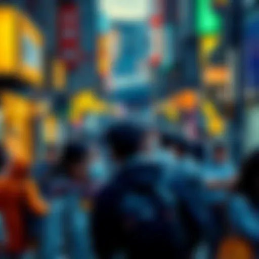 A busy street scene showing people engaged in their daily routines, representing the concept of 'As Usual'.