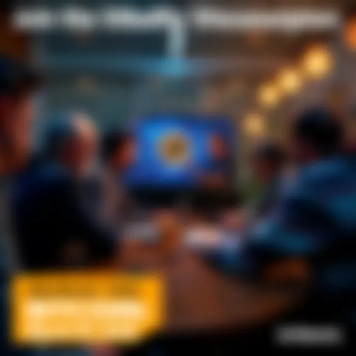 Group of people discussing Bitcoin online in a chat room setting