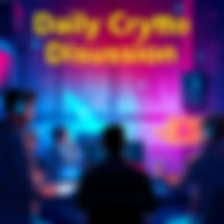 Daily Crypto Discussion People engaging in a crypto discussion online, sharing tips and warnings about trading safely.