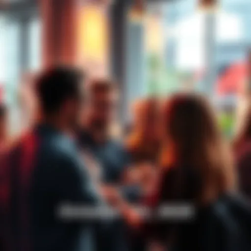 Group of people discussing trending topics in a lively setting