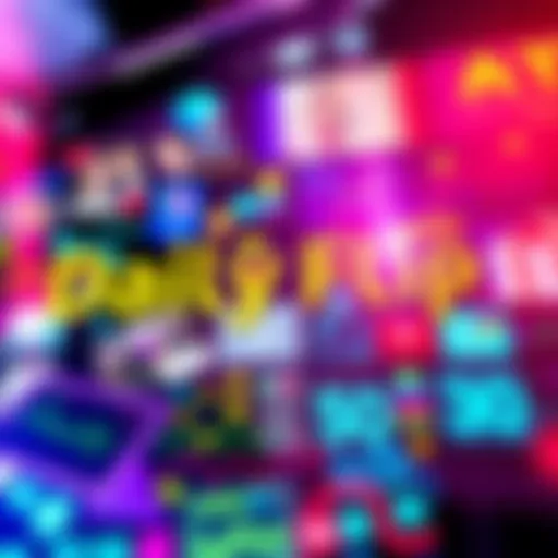 A colorful graphic showcasing trending topics and updates.