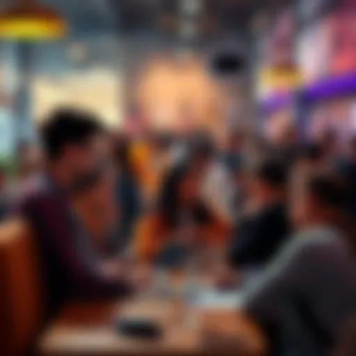 People engaging in a lively discussion about various topics in a community setting