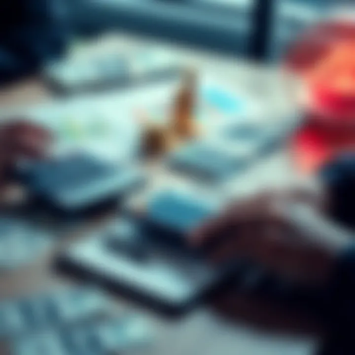 Daily Investment Strategies A person calculating daily investments with a calculator and notepad; showing growth charts and dollar bills on the table.