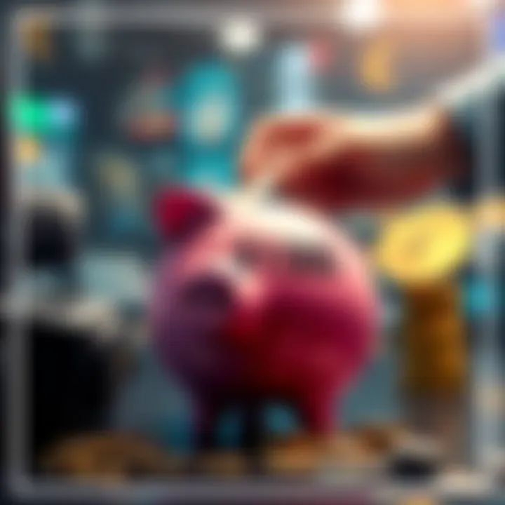 Person putting $1,000 into a piggy bank to represent daily investments