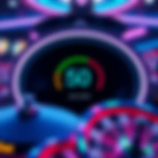 Graphic showing a gaming screen with spinning wheels and a goal indicator for achieving 50 AB through daily spins.