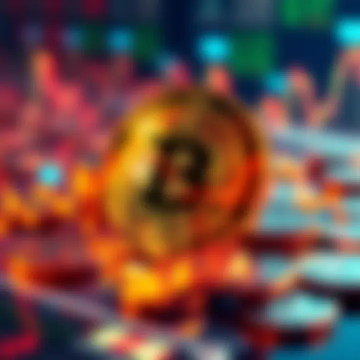 A digital representation of Dash cryptocurrency with coins and financial graphics illustrating fast and secure transactions.