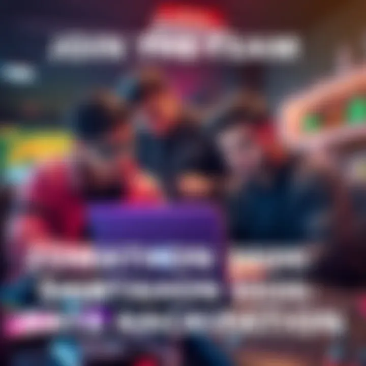 A group of people working together on a laptop during a hackathon, brainstorming ideas and solutions for data challenges