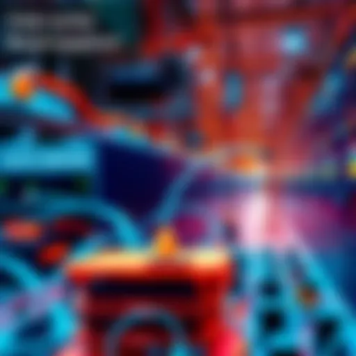 A collage showing stalled data center construction, idle computer chips, and power supply issues affecting technology investments, highlighting the shift towards decentralized computing.