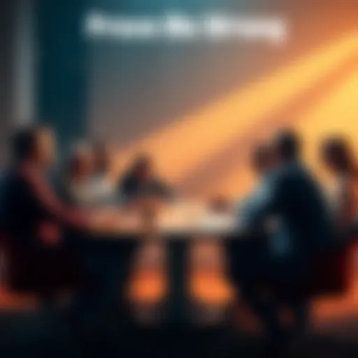 A group of diverse people passionately debating at a round table, exchanging ideas and opinions in a lively discussion.
