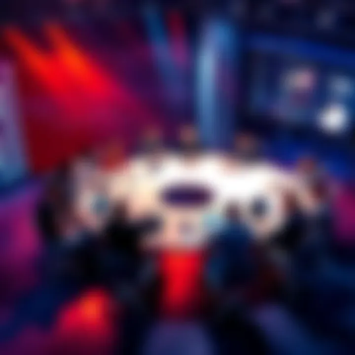 People discussing decentralization at a round table with charts and laptops