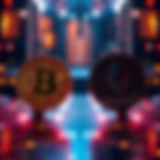 Graphic showing Bitcoin and Ethereum logos with arrows indicating swapping between them on a decentralized platform