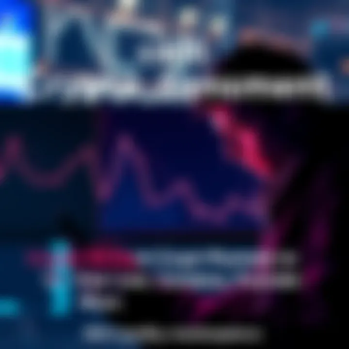 A graphic showing a downward trend in cryptocurrency values with a worried person looking at their phone