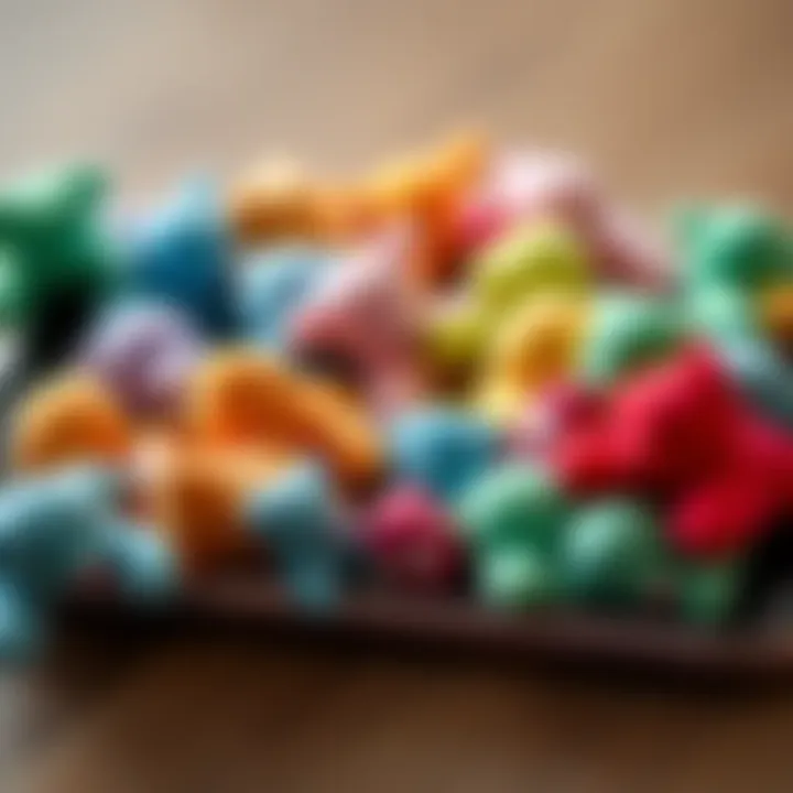 A collection of colorful digital beanie baby icons on a smartphone screen, with a downward trend graphic highlighting loss of value.
