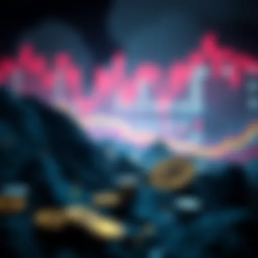 A visual representation of a downward trend in cryptocurrency values with Bitcoin and altcoins shown fading away in the background