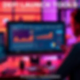 A computer screen displaying DeFi launch tool analytics and a person reviewing transparency standards