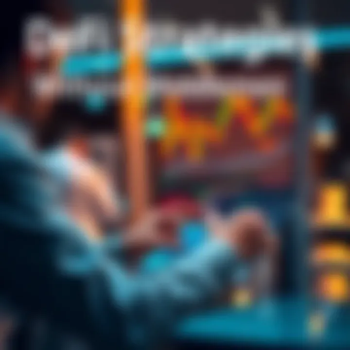 A person analyzing charts and digital assets on a laptop, representing the rise of DeFi strategies that promote self-custody and transparency.