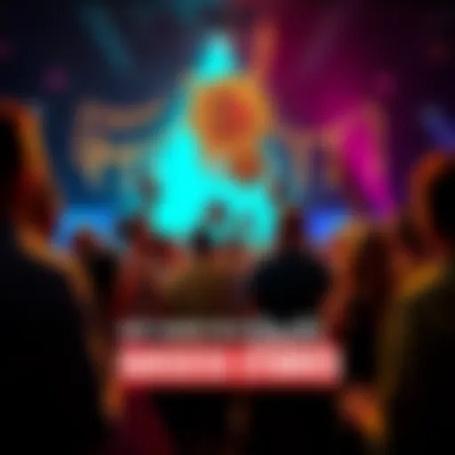 People celebrating DeFi success A group of people sharing their success stories about decentralized finance at a community event