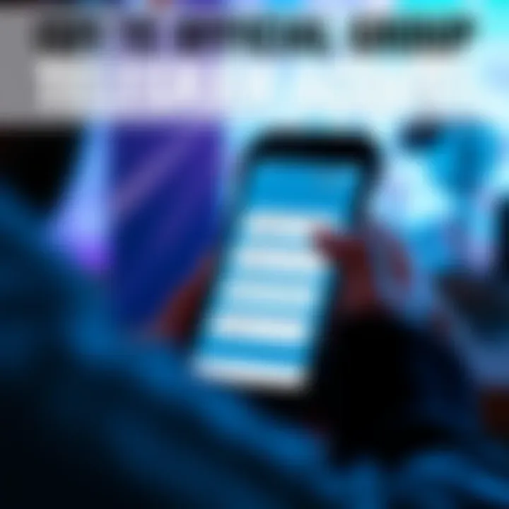 A person looking at a smartphone with a chat interface showing messages from the DeFi Telegram group.