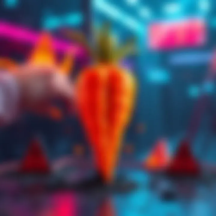 Visual representation of DeFiCarrot shutting down after a significant financial loss, showing a broken carrot symbol and warning signs.