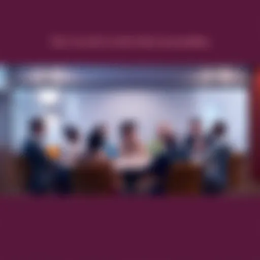 A diverse group of people discussing accountability at a round table, showing concern and engagement.