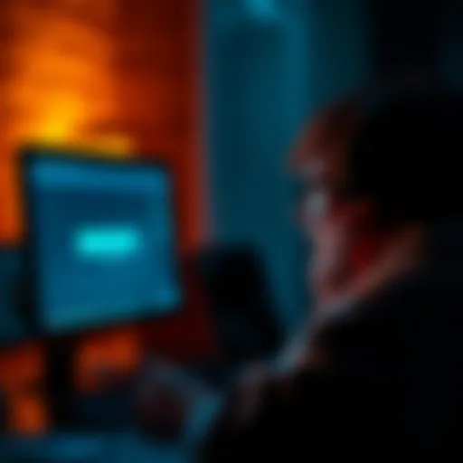 A frustrated person looking at their computer screen with a loading icon, symbolizing a delayed deposit process