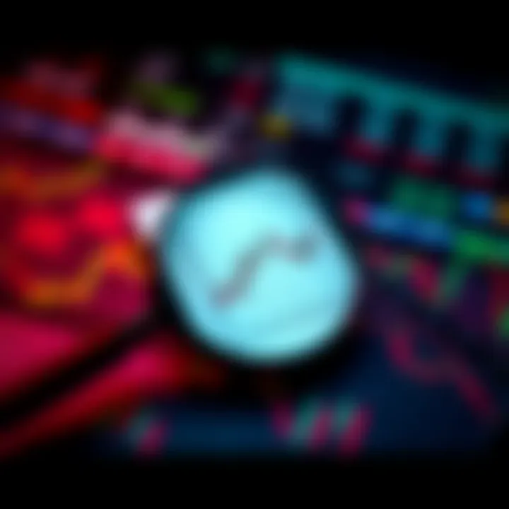 A graphic showing magnifying glass over betting slips and market charts, symbolizing efforts to identify insider trading in prediction markets.