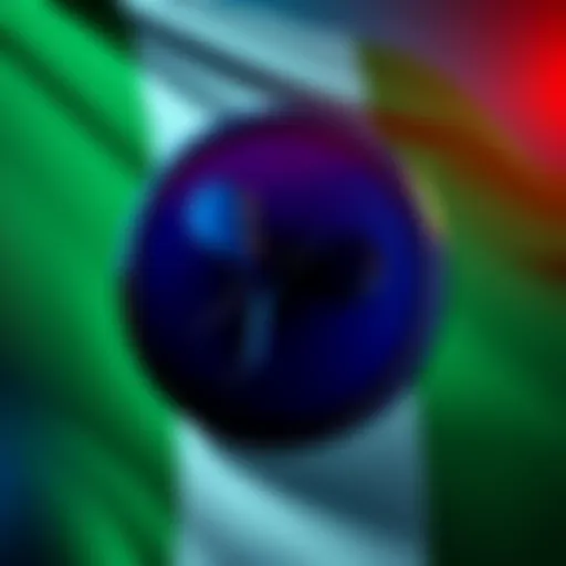 Deutsche Bank logo with Nigerian flag in the background, symbolizing financial access and market entry.
