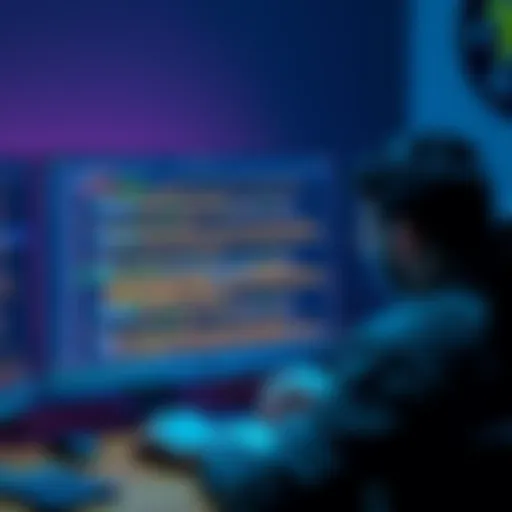 Developer highlighting code plagiarism A developer shows evidence of code theft on their computer screen, displaying the rival's website with visible flaws and code similarities.