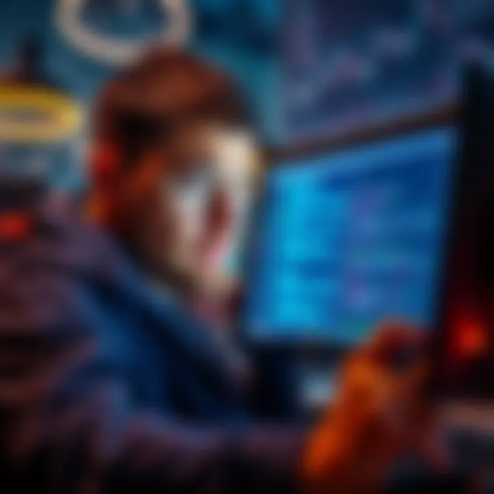 Developer Accused of Code Theft A concerned developer looks at a computer screen showing code discrepancies, with blockchain data in the background.