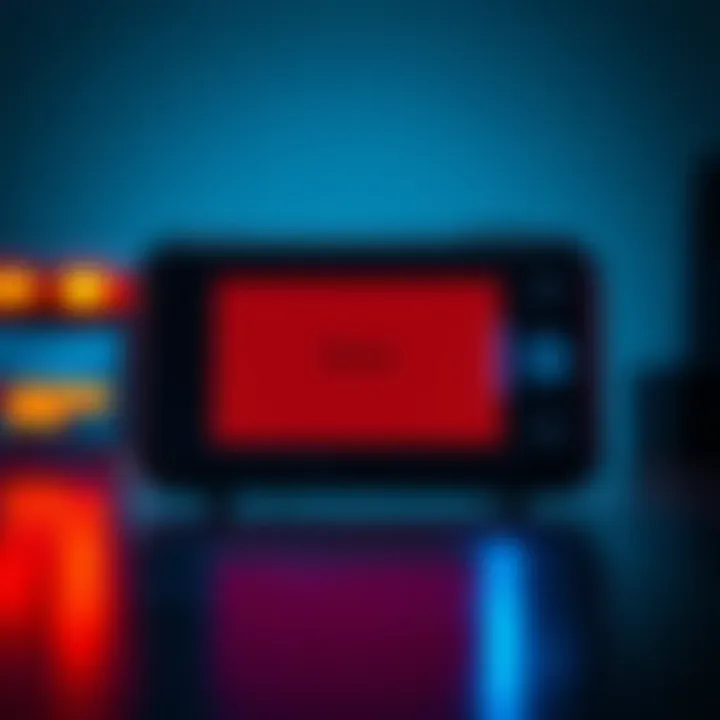 A modern electronic device activating with a bright screen, showcasing its features for the first time.