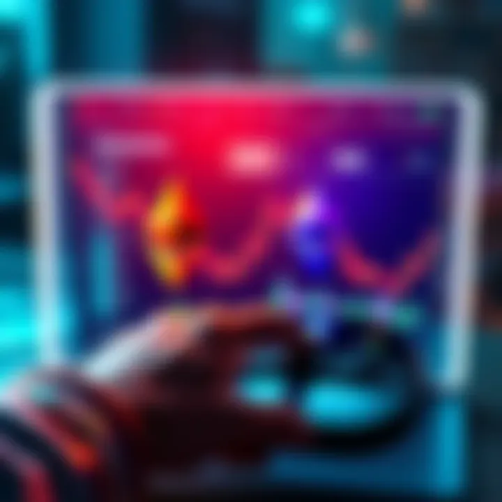 A visual representation of a person exchanging Ethereum for Solana on a decentralized exchange, showing low fees and quick transactions.