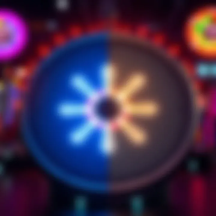 A side-by-side view of the new and old diamond wheel systems, showing bid tokens on the new wheel and diamonds on the old wheel.