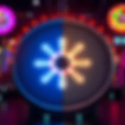 Comparison of New and Old Diamond Wheels A side-by-side view of the new and old diamond wheel systems, showing bid tokens on the new wheel and diamonds on the old wheel.