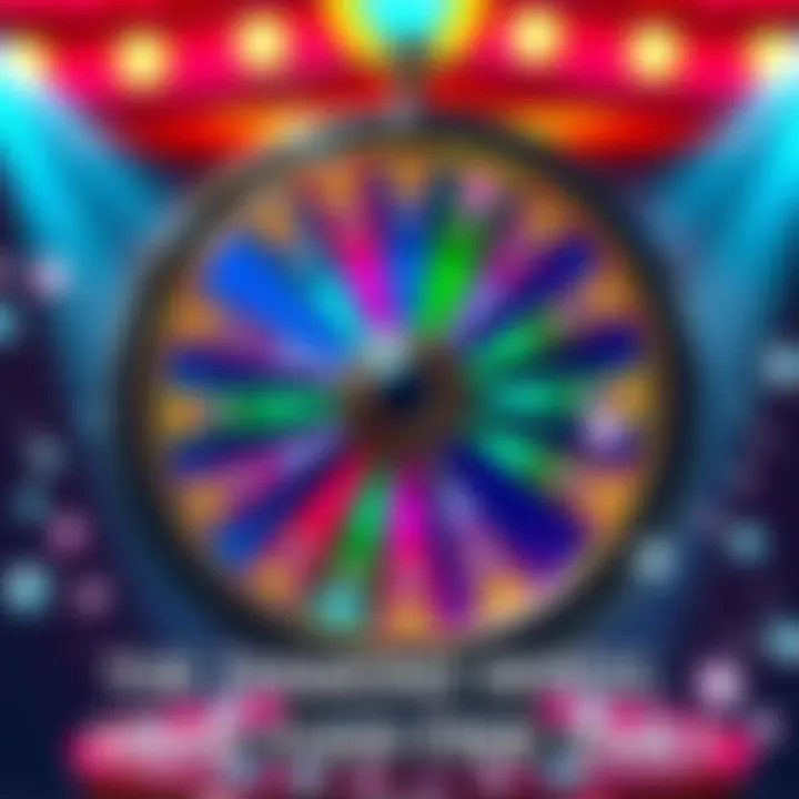 A colorful diamond wheel being spun with sparkling gems around it, representing chances to win.