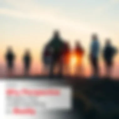 Different perspectives on reality A group of people standing on a hilltop, each looking at the sunrise from a unique angle, representing varying viewpoints.