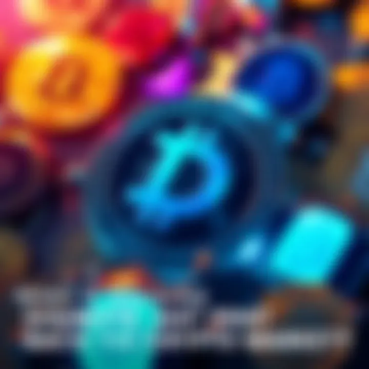 DigiByte in Crypto Market A digital representation of DigiByte surrounded by faster cryptocurrencies, highlighting its struggles in the market.